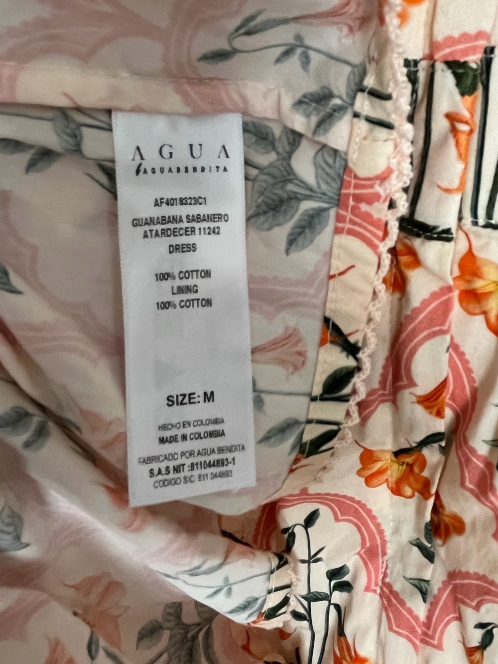 Agua by Agua Bendita Guanabana Sabanero Atardecer Floral Mini Dress M - Picture 7 of 14